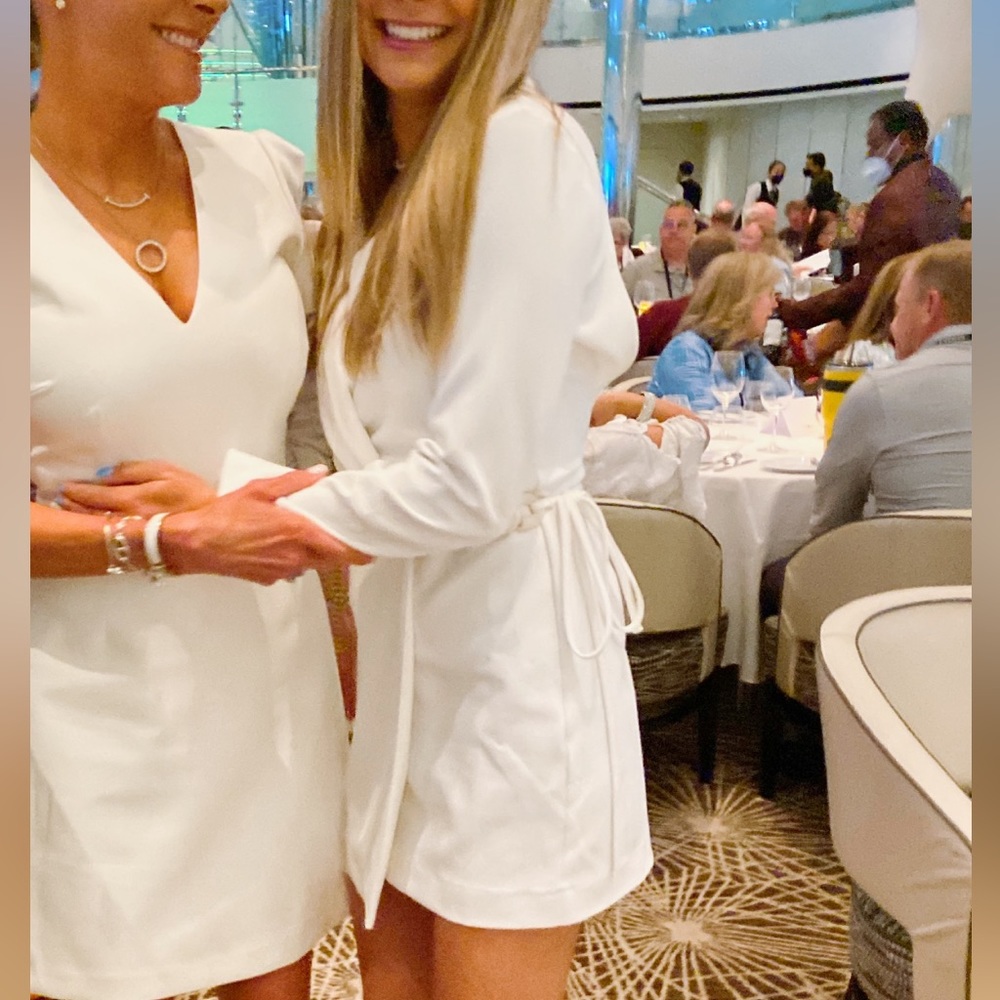 White ZARA open back dress